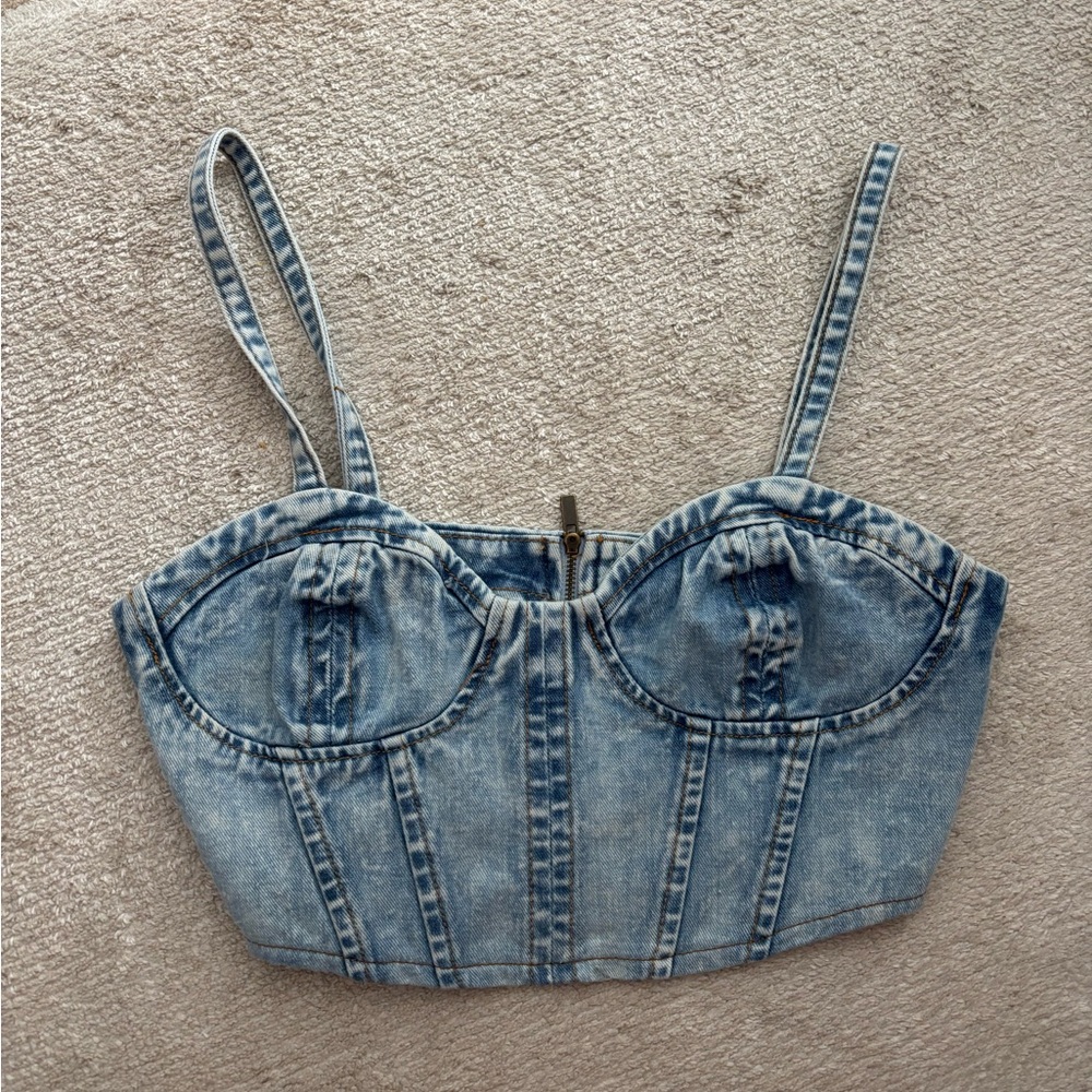 La Hearts Light Blue Denim Camisole